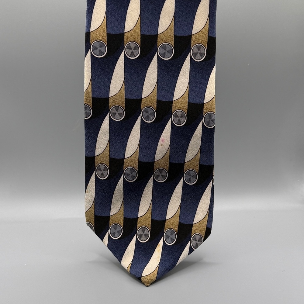 100% Silk Elegant Blue and Gold Men's Tie